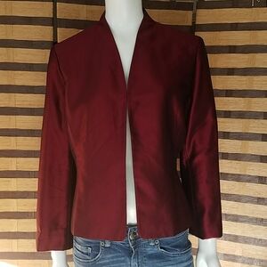 Ann Taylor Silk deep burgundy jacket